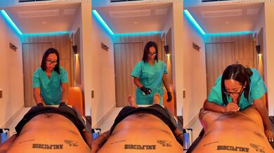 POV Sensual Latina Massage - Relaxing Music, HJ & Blowjob Finish