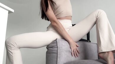 beautiful yoga witn skinny goddess in tight leggings