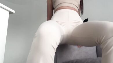 beautiful yoga witn skinny goddess in tight leggings