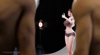 Overwatch Dva Threesome at Photoshoot