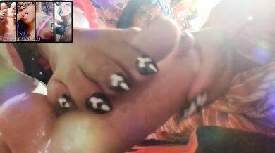 Ebony Goddess Strokes Your Cock With Their Pretty Feet