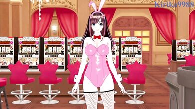KizunaAI (Otona) (Bunny Girl) and I have intense sex in the casino. - VTuber Hentai
