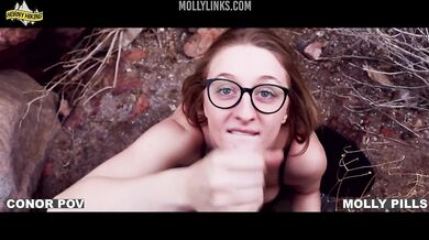 Deepthroat and Facial Compilation- Molly Pills and Conor POV Horny Hiking