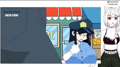Busty Cop Audrey Seduced by Massive Dick