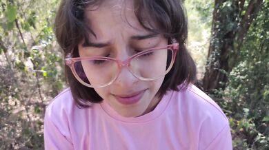LATINA TEEN JASMINE GIVES BLOWJOB IN SECLUDED WOODS