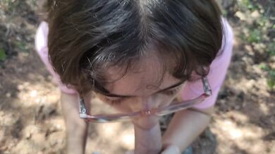 LATINA TEEN JASMINE GIVES BLOWJOB IN SECLUDED WOODS