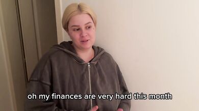 No rent money? Pay with your pussy! Role play with creampie