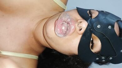 blowjob swallowing drooling making spit bubbles