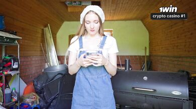 "Oops, I'm in the wrong house!" — the gardener got fucked senseless in the shed and covered in cum for ruining the roses! / Dolly Rud