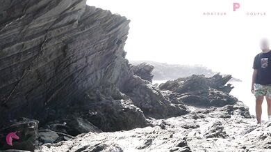 Rough Fuck on the Cliffs Overlooking the Sea - Risky Public Outdoor Sex