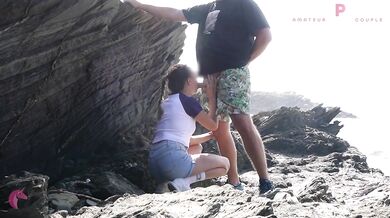Rough Fuck on the Cliffs Overlooking the Sea - Risky Public Outdoor Sex