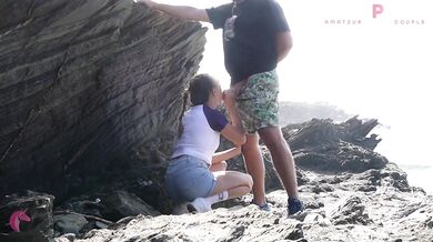 Rough Fuck on the Cliffs Overlooking the Sea - Risky Public Outdoor Sex