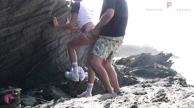 Rough Fuck on the Cliffs Overlooking the Sea - Risky Public Outdoor Sex