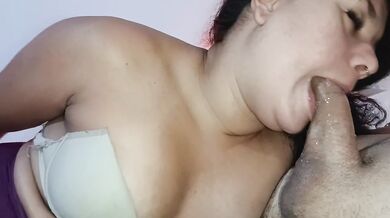 Latina makes a lucky man ejaculate in her mouth unintentionally, also with a blowjob like that????‍