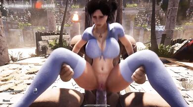 An Ancient Statue Suddenly Awakened and Passionately Took Lara From Behind – 3D Hentai Game