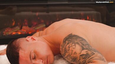 Blonde with big tits had a hot massage with cum