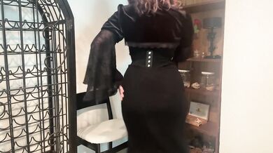 POV: Goth girl misses her daddy so she makes a stripping video for him