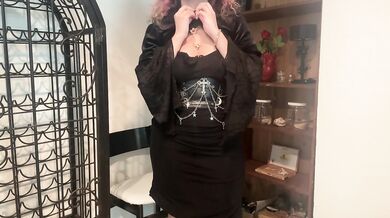 POV: Goth girl misses her daddy so she makes a stripping video for him