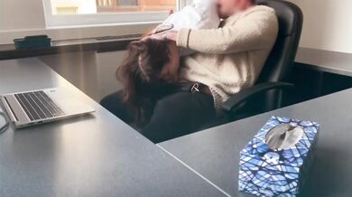 New employee sucks and fucks boss to save job