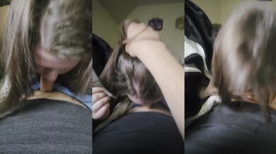 POV - She gives a blowjob until he cums!