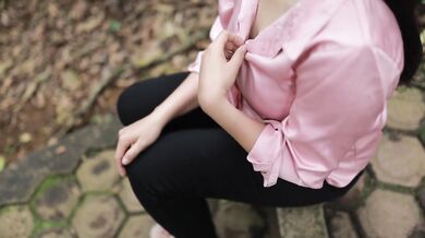 cewek indo Horny in the jungel in satin blouse