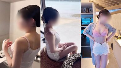 白いショートパンツとピンクブラ