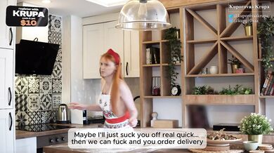 She tried to cook...With such a beautiful wife, sex is already dinner | Kuporovaa Krupa