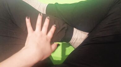 I got very excited while doing yoga. I had to take off my wet panties and my with my fingers.
