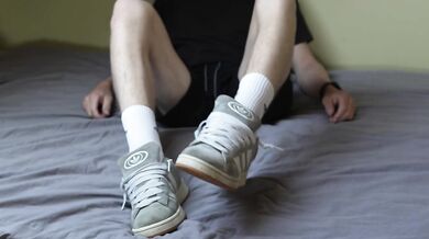 Young man fuck his Adidas Campus sneakers and cum on them | 4K