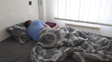 Busty wife gives me amazing morning cock massage