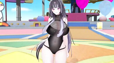 Pretty Please Hentai MMD | Elf VTuber Nude Strip Dance