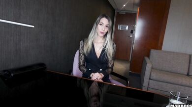 A Skinny Blonde French Lawyer Gets Pounded To Save Her Client's Divorce Agreement !!!