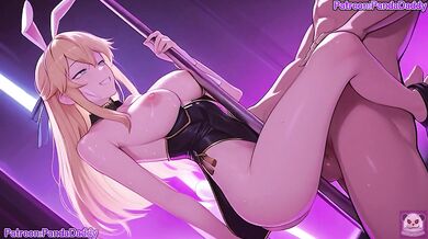 Himekishi wa Barbaroi no Yome bunny suit hentai - big tits Serafina de Lavillant Bunny Suit Blow Job for her boss hentai by PandaDaddy