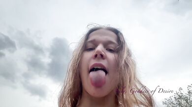 Crazy polish amateur girl have amazing fun when she is naked in the rain. Real slavic girl