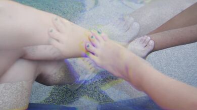 HORNY BLONDE AND LATINA GET DIRTY WITH FEET AND FUCK MACHINE