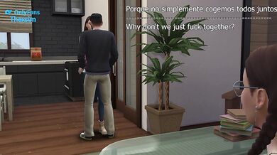 I fuck a voyeur girl and her hot friend at their house after the party