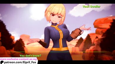 Vault Dweller Girl from Fallout Researching Your Dick! Hot Hentai Animation