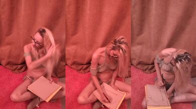 Sketching A New Template On Paper In Green Lingerie Full Video