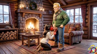 Christmas Affair Cheating wife Moranguete takes her lover Batatudo’s anal Naughty Christmas Gift Married Moranguete cheats on her husband with Batatud