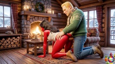 Christmas Affair Cheating wife Moranguete takes her lover Batatudo’s anal Naughty Christmas Gift Married Moranguete cheats on her husband with Batatud