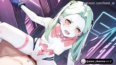 Best Horny Rebecca Animation - Pink Cyberpunk Girl Begs to Cum
