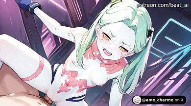 Best Horny Rebecca Animation - Pink Cyberpunk Girl Begs to Cum