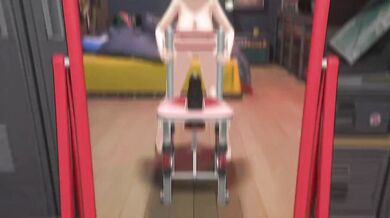 hentai 3d video a girl try on dildo attach on chair