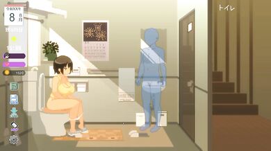Stepbrother walked into the toilet while his stepsister was on the toilet, hot sex on the toilet