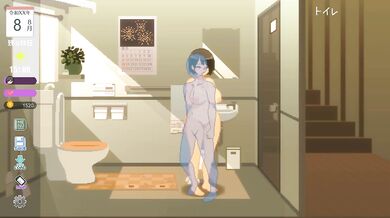 Stepbrother walked into the toilet while his stepsister was on the toilet, hot sex on the toilet
