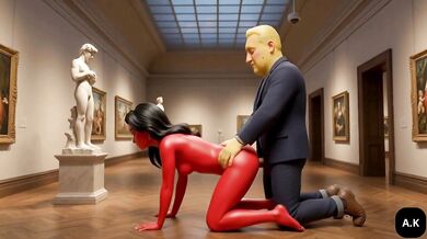 Art Gallery Cheating wife Moranguete takes her lover Batatudo’s anal Caught at the Exhibition? Married Moranguete gets eaten by Batatudo behind the