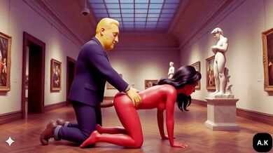 Art Gallery Cheating wife Moranguete takes her lover Batatudo’s anal Caught at the Exhibition? Married Moranguete gets eaten by Batatudo behind the