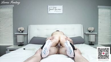 Riding him deep and slow in my new sneakers