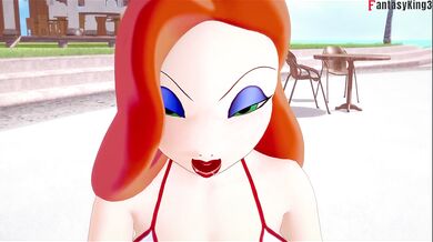 Jessica Rabbit POV bikini blowjob and fucked | Full & POV on patreon: Fantasyking3