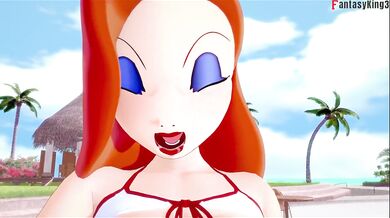 Jessica Rabbit POV bikini blowjob and fucked | Full & POV on patreon: Fantasyking3